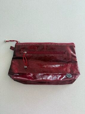SOHO London New York Metallic Red Patent Cosmetic Makeup Bag Pouch
